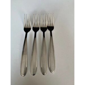 4 Oneida Peninsula Castle Jordan Stainless Steel dinner Forks Flatware.  Some sc